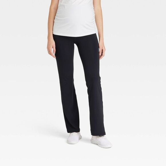 Open Box - High-Rise Flare Yoga Maternity Pants - Isabel Mate Black - Picture 1 of 4